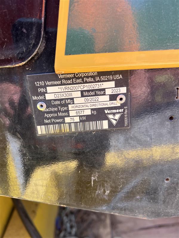 2023 Vermeer D23x30 S3 Navigator Directional Drill